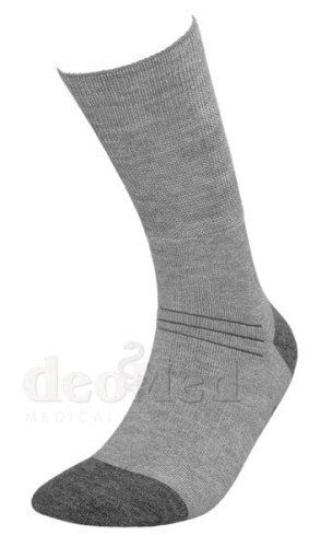Skarpetki bezuciskowe z wełny merynosa oraz jonami srebra Medic Deo Silverwool szare
