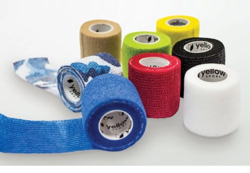 Bandaż kohezyjny elastyczny samoprzylepny YellowBand różowy w serduszka