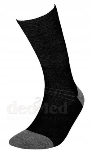 Skarpetki bezuciskowe z wełny merynosa oraz jonami srebra Medic Deo Silverwool czarne