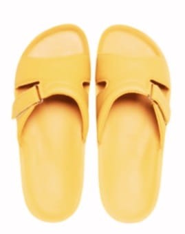 Klapki skórzane Dr Luigi żółte