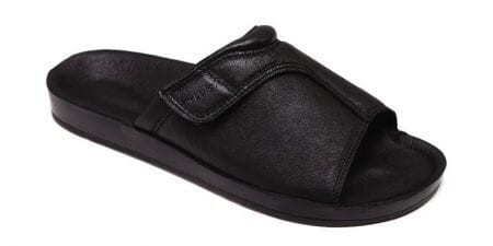 Klapki Dr. Luigi Skóra męskie otwarte - Czarne