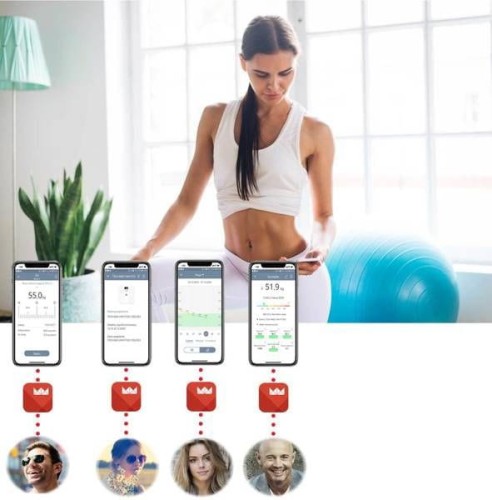 Waga analityczna łazienkowa HW-FIT002 z Bluetooth