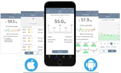 Waga analityczna łazienkowa HW-FIT002 z Bluetooth