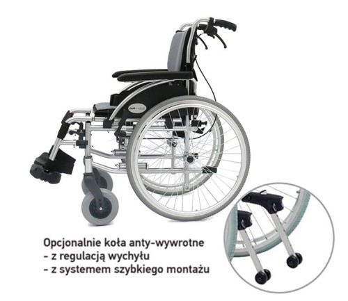 Wózek inwalidzki aluminiowy ERGONOMIC AR-300