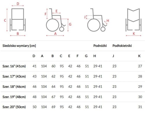 Wózek inwalidzki aluminiowy ERGONOMIC AR-300